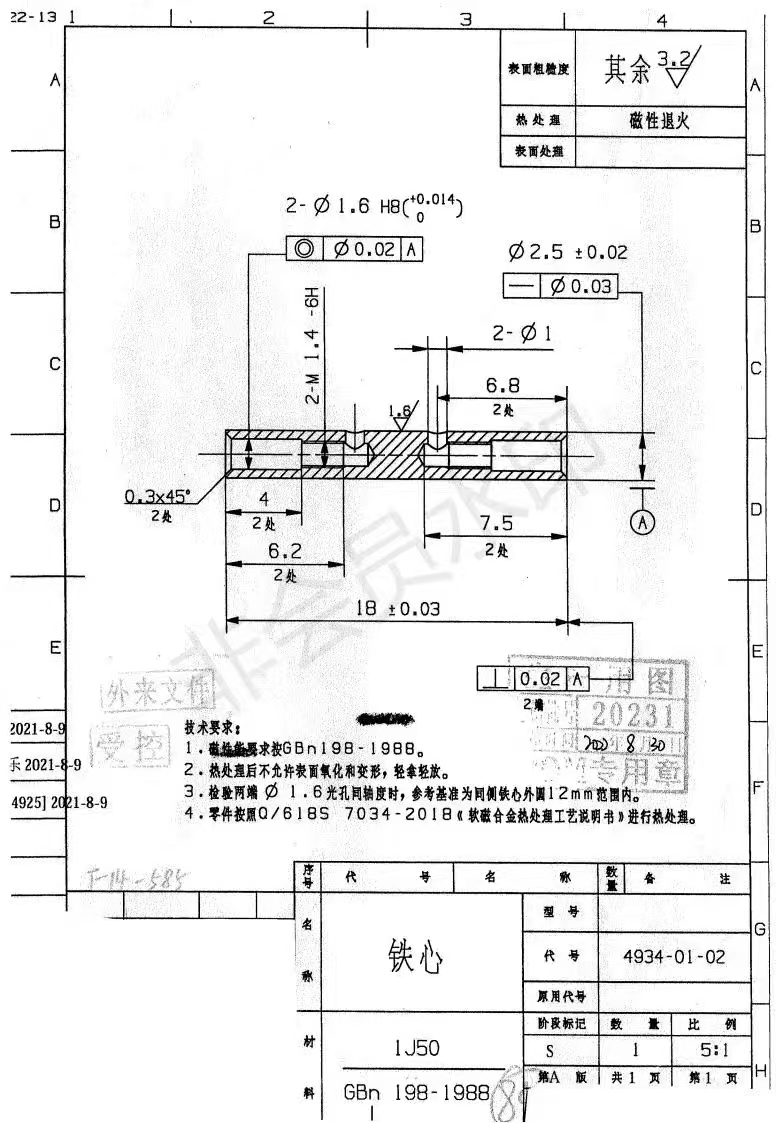 寻能做如图几款精密件的加工厂，每款的产值年产量都是300万