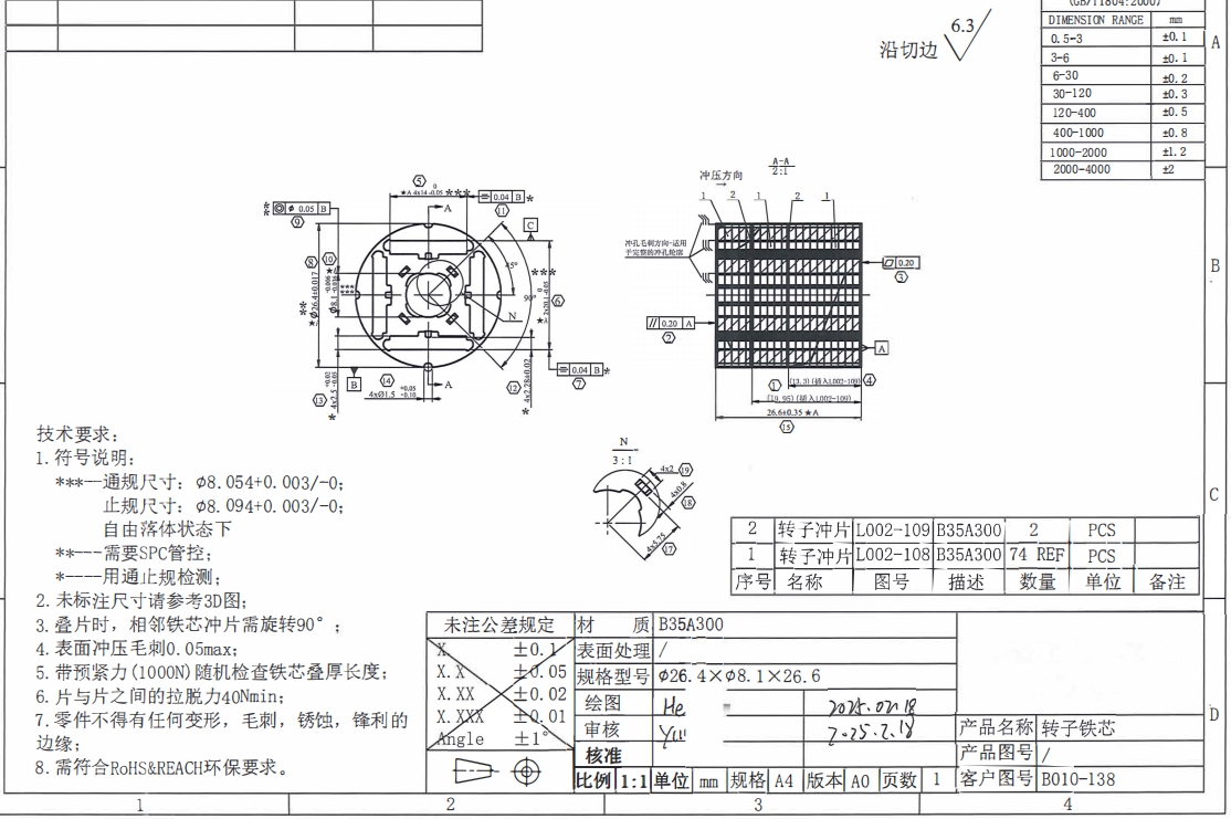 寻能做矽钢片的生产商， 需求量90万件，如图，根据图纸加工，包工包料，规格尺寸大概