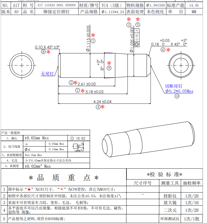 外研磨加工厂，每天几万个，如图，钛材质，直径1.115+/-0.005，外研