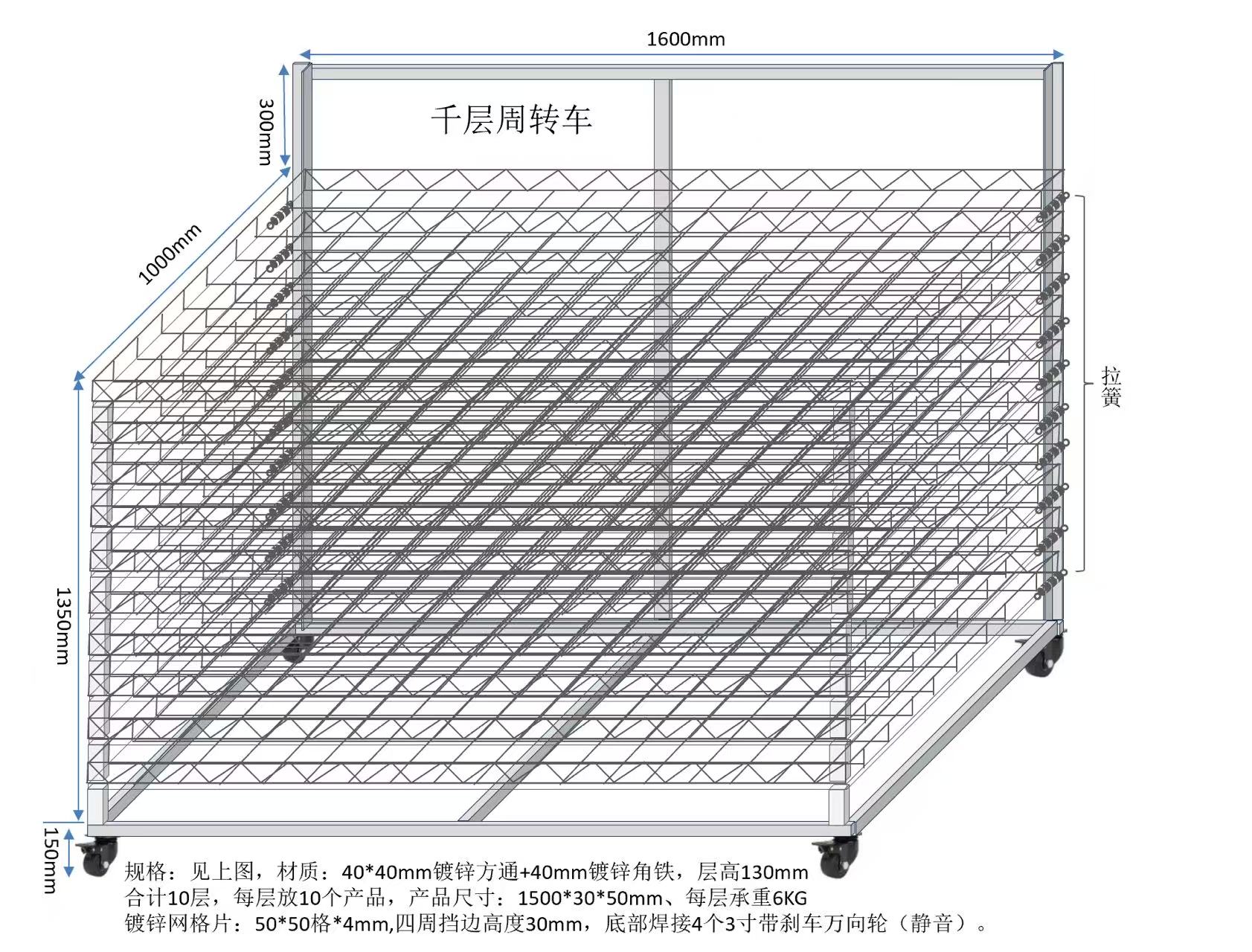 我司找能做千层周转车的加工厂，先打样一台，第一批30台，第二批200套，如