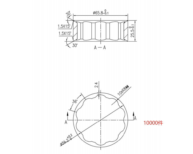 寻紫铜材质供应商或者能加工如图紫铜件的加工厂，三款，这批数量10000/4000/3000件