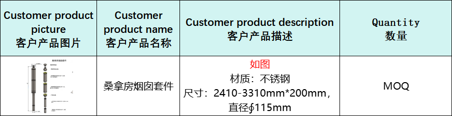 寻求做如图不锈钢产品件的加工厂，厂家按moq评估报价，如图，是桑拿房用